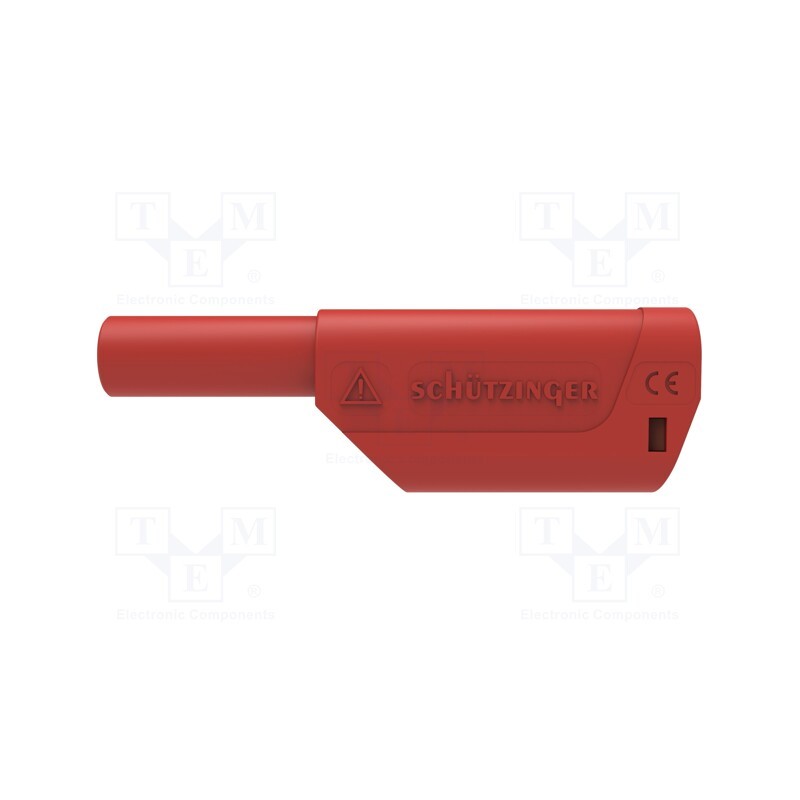 1 pcs x SCHu00dcTZINGER - SFK 8500 L NI / AS / RT - Plug, 4mm banana, 32A, 1kV, red, insulated, Max.wire diam: 4mm
