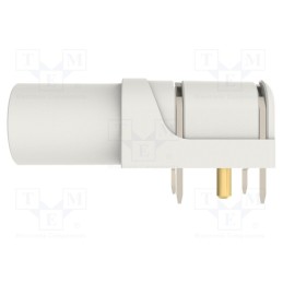 1 pcs x SCHu00dcTZINGER - SWEB 8094 AU / WS - Socket, 4mm banana, 24A, 1kV, white, gold-plated, PCB, -25÷80°C