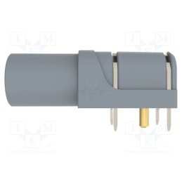 1 pcs x SCHu00dcTZINGER - SWEB 8094 AU / GR - Socket, 4mm banana, 24A, 1kV, grey, gold-plated, PCB, -25÷80°C, 10mΩ
