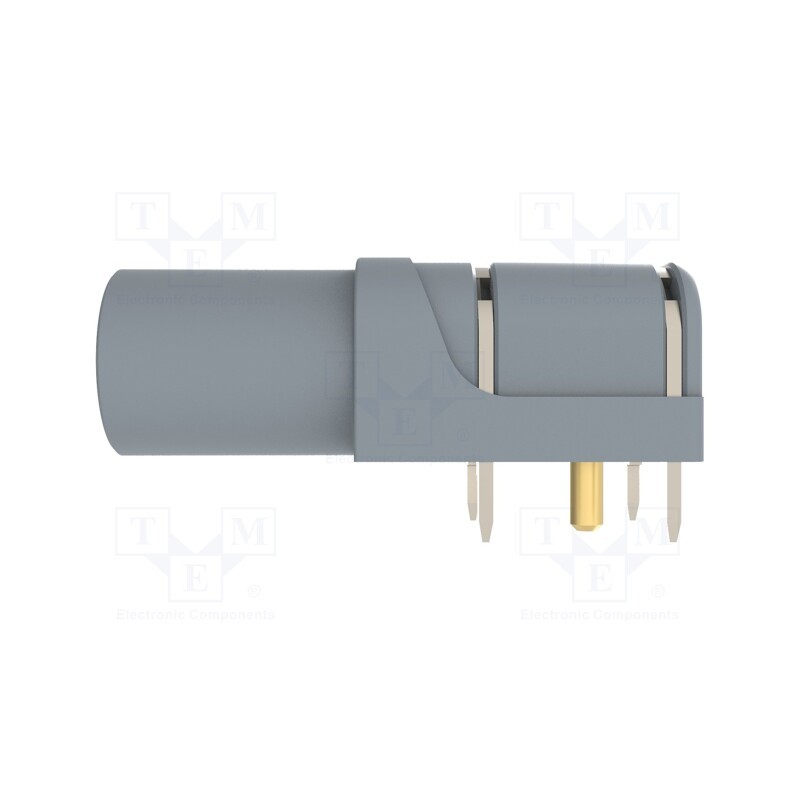 1 pcs x SCHu00dcTZINGER - SWEB 8094 AU / GR - Socket, 4mm banana, 24A, 1kV, grey, gold-plated, PCB, -25÷80°C, 10mΩ