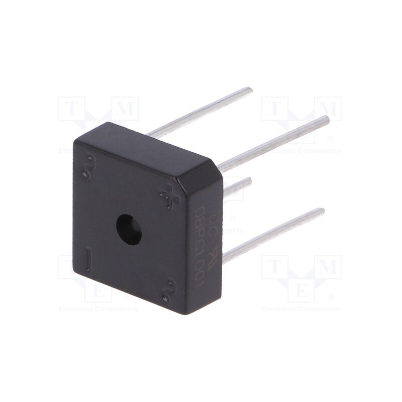 1 pcs x DC COMPONENTS - GBPC1001 - Bridge rectifier: single-phase, Urmax: 100V, If: 10A, Ifsm: 175A