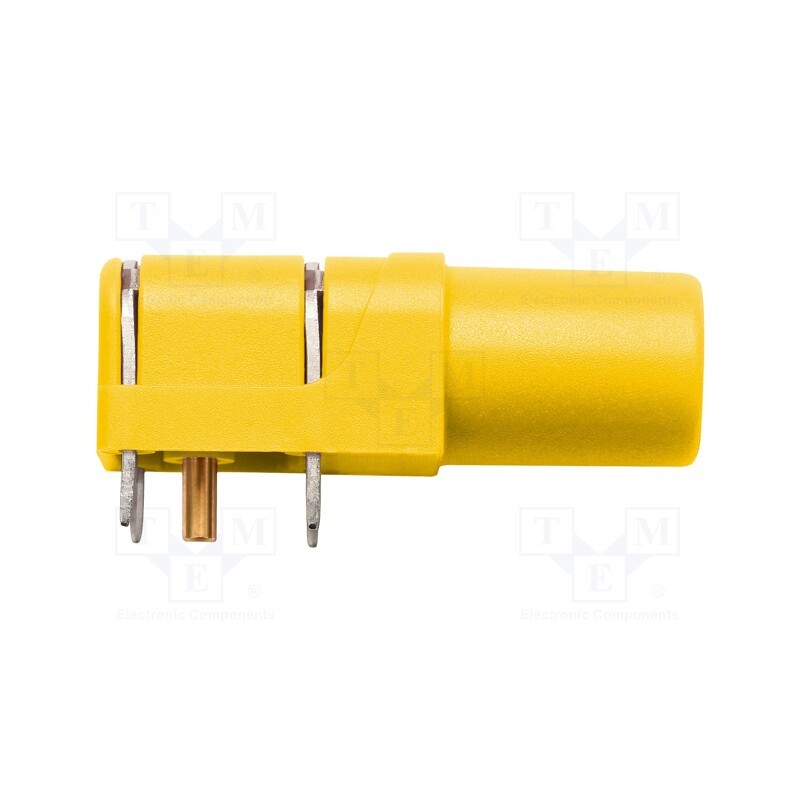 1 pcs x SCHu00dcTZINGER - SWEB 8094 AU / GE - Socket, 4mm banana, 24A, 1kV, yellow, gold-plated, PCB, -25÷80°C
