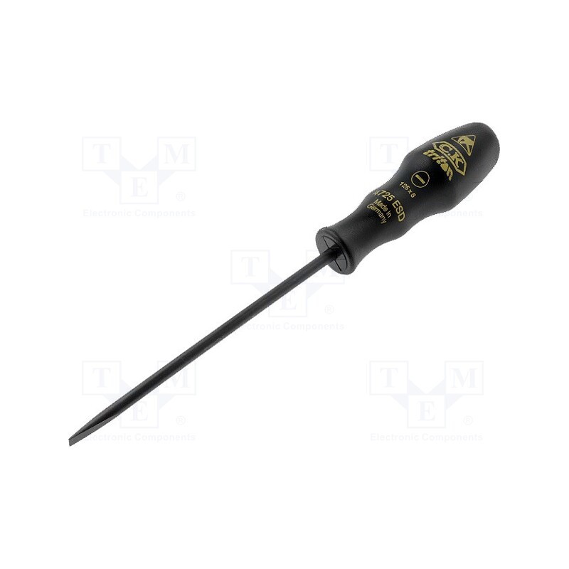 1 pcs x C.K - T4725ESD 05 - Screwdriver, slot, SL 5, ESD, Blade length: 125mm