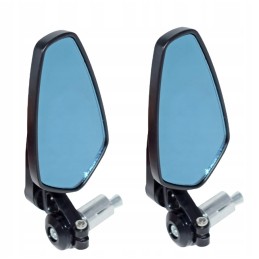 Set of black mirrors with ATV handlebar mounts