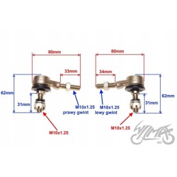 Steering rod end atv 110 125 150 200