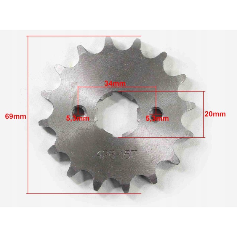 Front sprocket 428 16z atv 250cg
