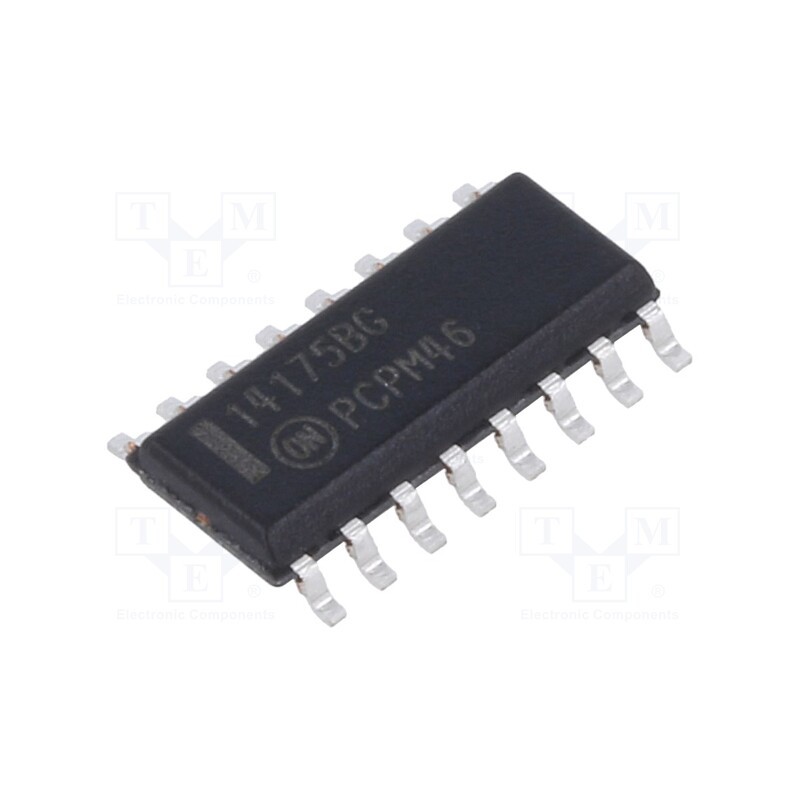3 pcs x ONSEMI - MC14175BDG - IC: digital, D flip-flop, Ch: 4, SMD, SO16,