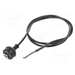 1 pcs x Qualtek Electronics - 373008-01 - Cable, 3x1mm2, AS 3112 (I) plug,wires, PVC, 1.8m, black, 10A, 250V