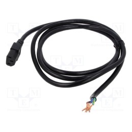 1 pcs x Qualtek Electronics - 315005-01 - Cable, 3x18AWG, IEC C13 female,wires, PVC, 2m, black, 10A, 125V