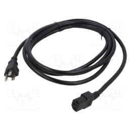 1 pcs x Qualtek Electronics - 312021-01 - Cable, 3x18AWG, IEC C13 female,NEMA 5-15 (B) plug, PVC, 2.3m