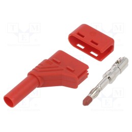 1 pcs x HIRSCHMANN T&M - LAS S W RT - Plug, 4mm banana, 24A, 1kVDC, red, insulated,angled, 0.5÷1.5mm2