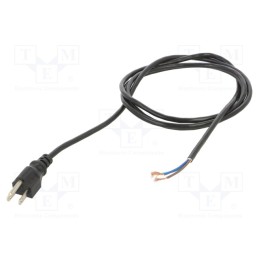 1 pcs x Qualtek Electronics - 311007-01 - Cable, 3x18AWG, NEMA 5-15 (B) plug,wires, PVC, 2m, black, 7A, 125V