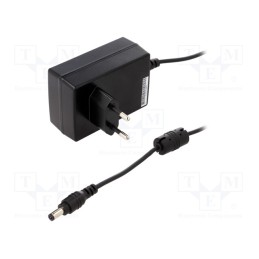 1 pcs x MEAN WELL - GST18E24-P1J - Power supply: switched-mode, plug, 24VDC, 0.75A, 18W, Plug: EU, 88%