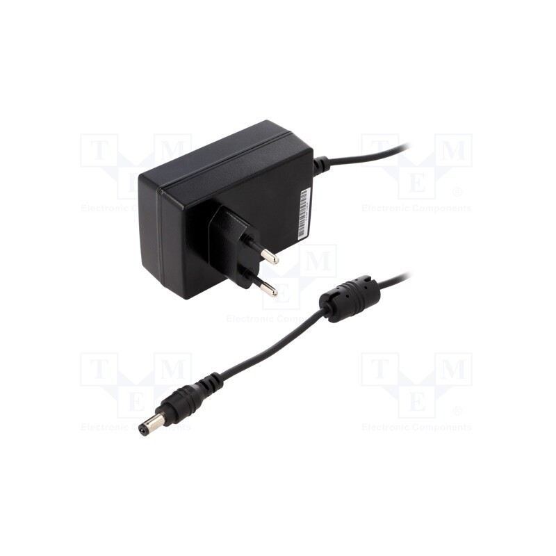1 pcs x MEAN WELL - GST18E24-P1J - Power supply: switched-mode, plug, 24VDC, 0.75A, 18W, Plug: EU, 88%