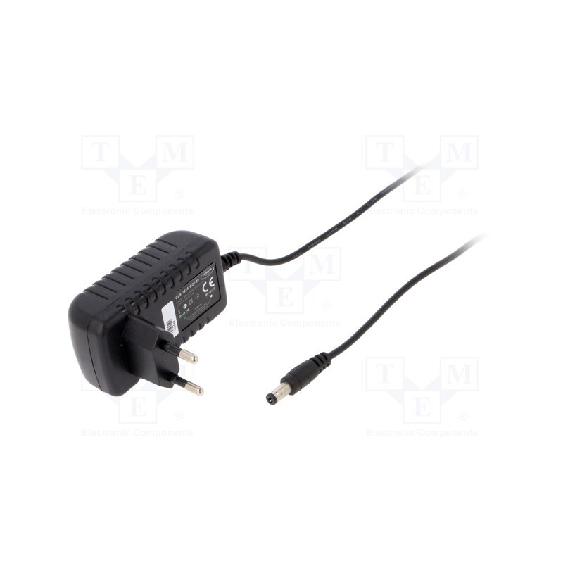 1 pcs x CELLEVIA POWER - CLW-1224-W2E-EB - Power supply: switched-mode, plug, 24VDC, 0.5A, 12W, Plug: EU, black