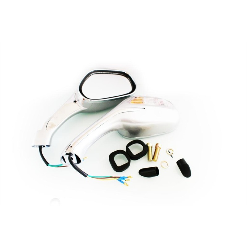 Mirrors m10 qy 222 silver with turn signal set