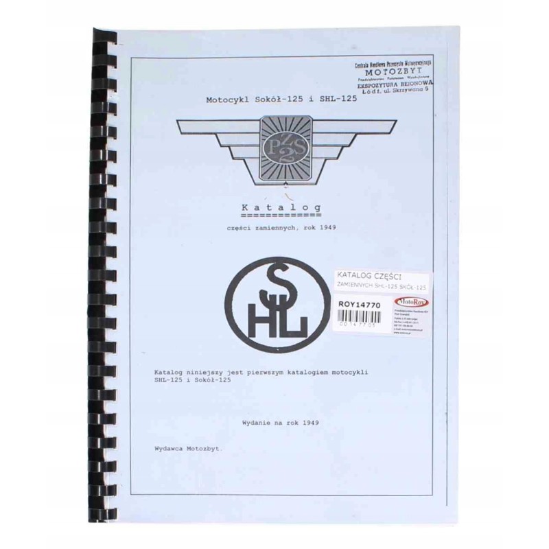 Spare parts catalog shl m04 125 sokol 125