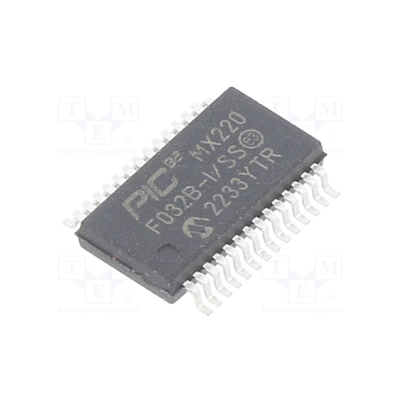 1 pcs x MICROCHIP TECHNOLOGY - PIC32MX220F032B-I/SS - IC: PIC microcontroller, 32kB, 2.3÷3.6VDC, SMD, SSOP28, PIC32