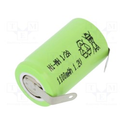 1 pcs x JJJ - J-1/2A1100 BLADE - Re-battery: Ni-MH, 1/2A, 1.2V, 1100mAh, soldering lugs