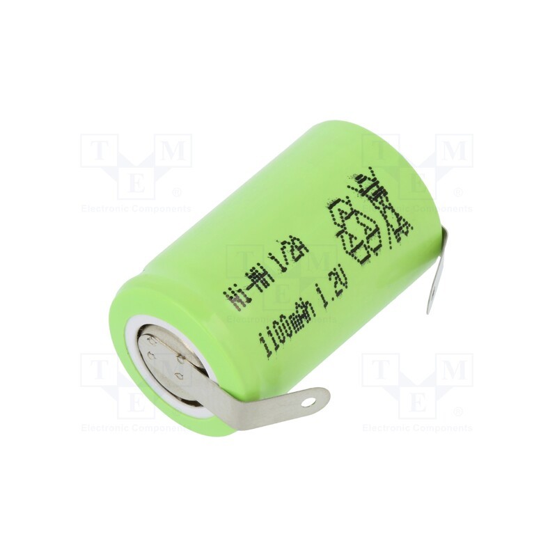 1 pcs x JJJ - J-1/2A1100 BLADE - Re-battery: Ni-MH, 1/2A, 1.2V, 1100mAh, soldering lugs