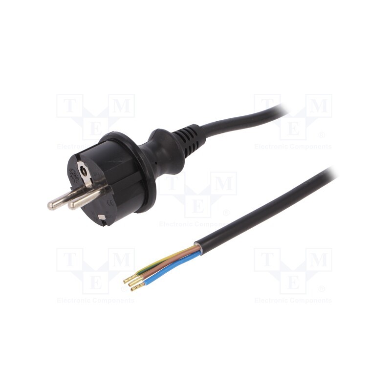 1 pcs x PLASTROL - W-98370 - Cable, 3x1mm2, CEE 7/7 (E/F) plug,wires,SCHUKO plug, PVC, 1.5m
