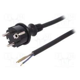 1 pcs x PLASTROL - W-97208 - Cable, 3x1mm2, CEE 7/7 (E/F) plug,wires,SCHUKO plug, rubber, 3m