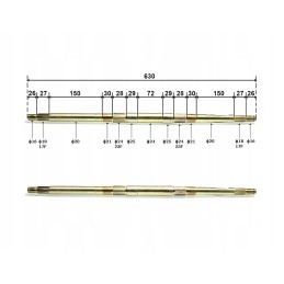Rear axle atv quad 110 125 630 mm