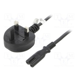 1 pcs x Goobay - 93959 - Cable, BS 1363 (G) plug,IEC C7 female, PVC, 1.8m, black, 2.5A