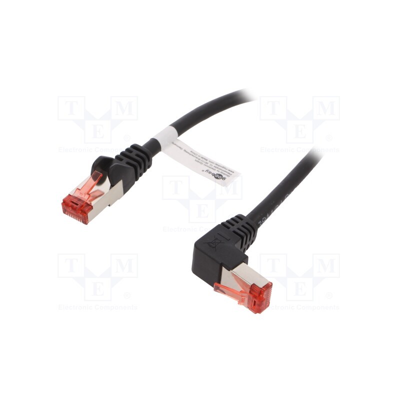 1 pcs x Goobay - 51542 - Patch cord, S/FTP, 6, stranded, Cu, LSZH, black, 0.5m, 28AWG