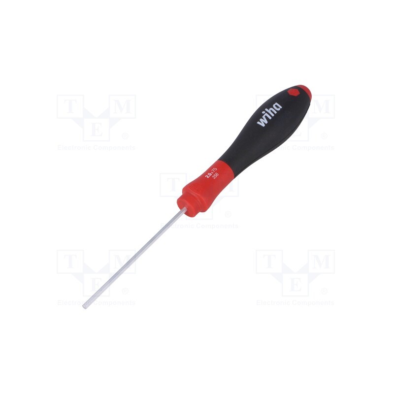 1 pcs x WIHA - 26190 - Screwdriver, hex key, HEX 2,5mm, SoftFinish®, Blade length: 75mm