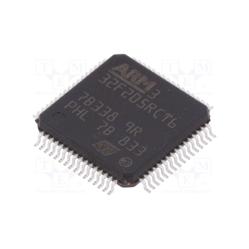 1 pcs x STMicroelectronics - STM32F205RCT6 - IC: ARM microcontroller, 120MHz, LQFP64, 1.8÷3.6VDC, -40÷85°C