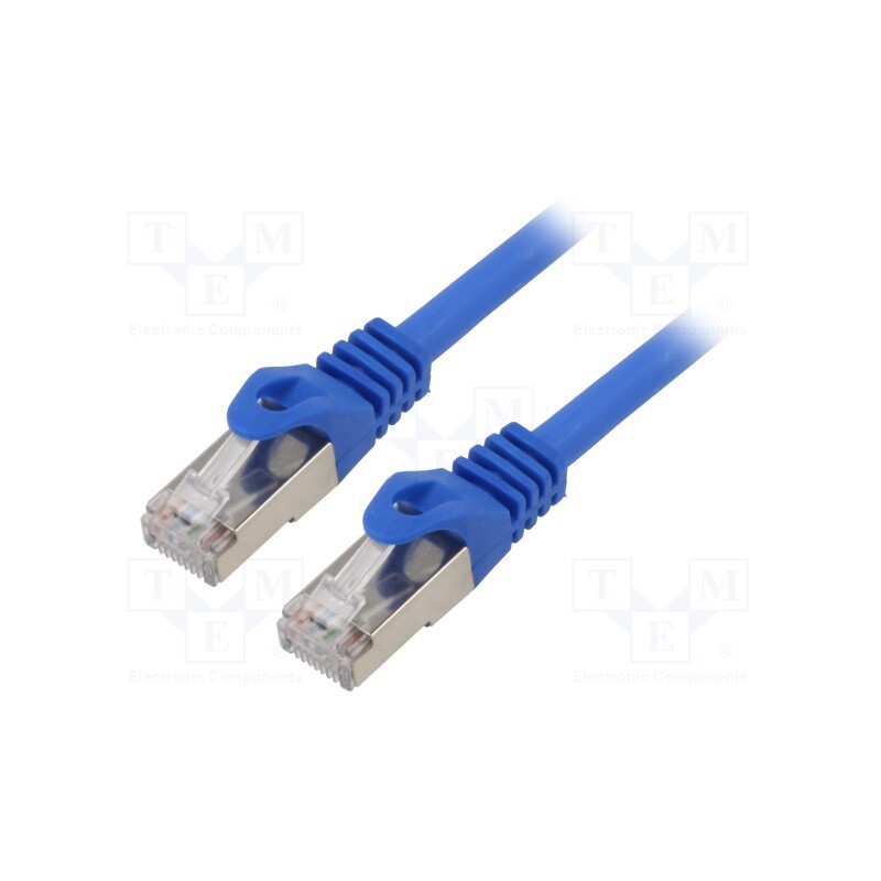 1 pcs x GEMBIRD - PP6A-LSZHCU-B-10M - Patch cord, S/FTP, 6a, solid, Cu, LSZH, blue, 10m, 27AWG, Cablexpert