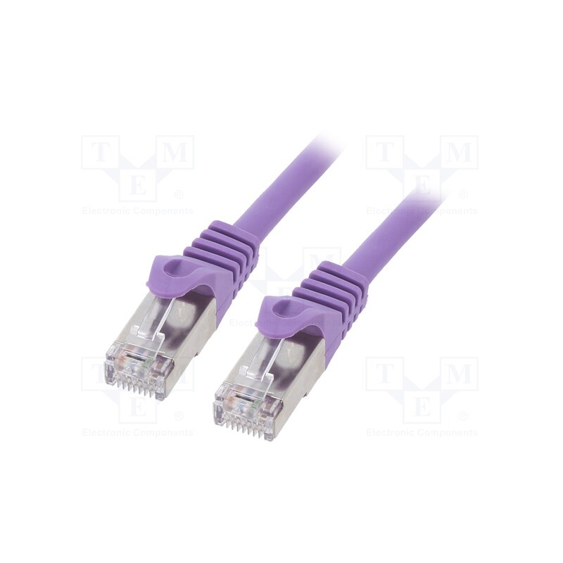 1 pcs x GEMBIRD - PP6-5M/V - Patch cord, F/UTP, 6, stranded, CCA, PVC, violet, 5m, RJ45 plug