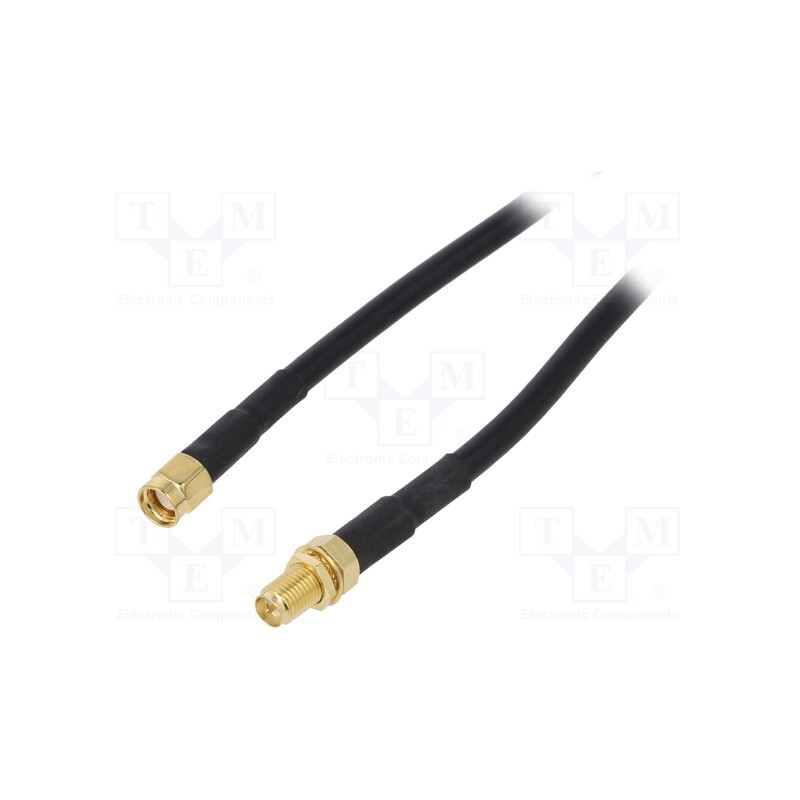 1 pcs x Goobay - 51678 - Cable, 50Ω, 5m, RP-SMA male,RP-SMA female, black