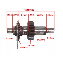 Reverse gear shaft atv nevada 200 bashan