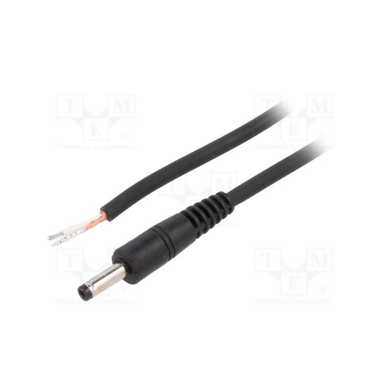1 pcs x WEST POL - P40-TT-C075-150BK - Cable, 1x0.75mm2, wires,DC 4,0/1,7 plug, straight, black, 1.5m