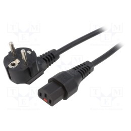 1 pcs x SCHAFFNER - IL13-EU1-H05-3100-400 - Cable, CEE 7/7 (E/F) plug angled,IEC C13 female, 4m, black, 10A