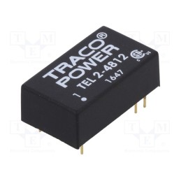 1 pcs x TRACO POWER - TEL 2-4812 - Converter: DC/DC, 2W, Uin: 36÷75V, Uout: 12VDC, Iout: 165mA, DIP16