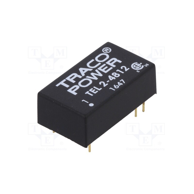 1 pcs x TRACO POWER - TEL 2-4812 - Converter: DC/DC, 2W, Uin: 36÷75V, Uout: 12VDC, Iout: 165mA, DIP16