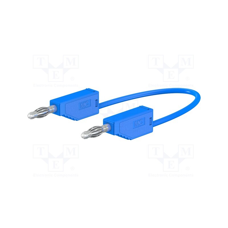 1 pcs x STu00c4UBLI - 28.0116-05023 - Test lead, 60VDC, 30VAC, 19A, banana plug 4mm,both sides, blue