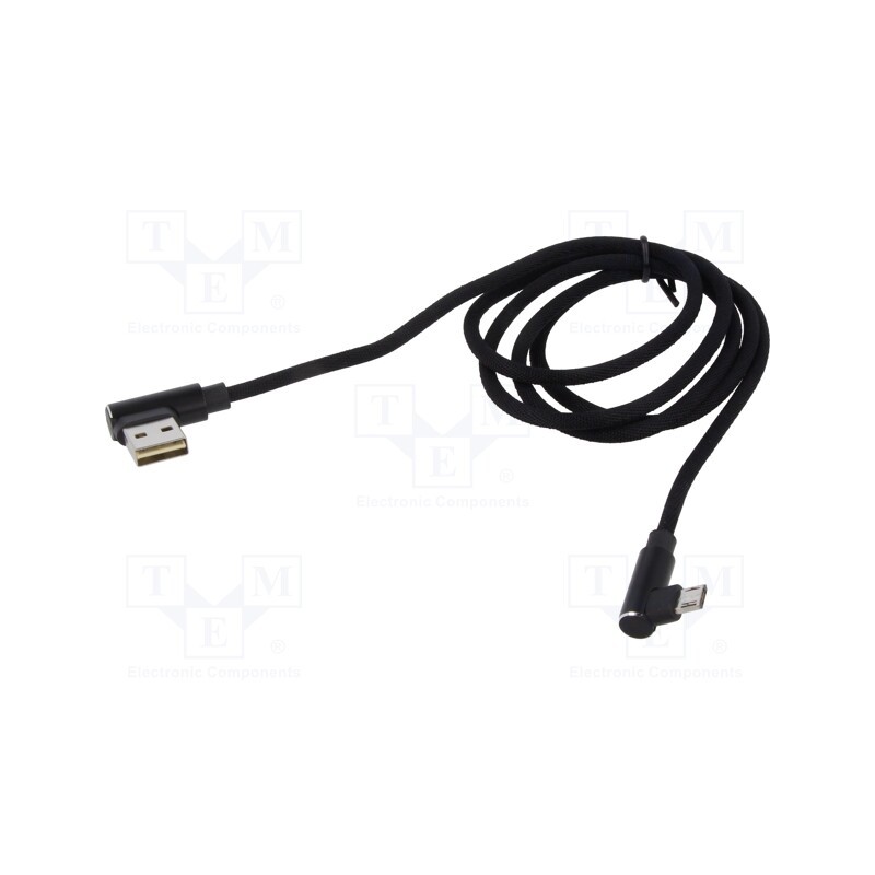 1 pcs x SAVIO - SAVKABELCL-161 - Cable, USB 2.0, 1m, black, 480Mbps, textile, Standard: Quick Charge