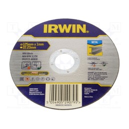 1 pcs x IRWIN - IW8082133 - Cutting wheel, Ø: 125mm, Øhole: 22.23mm, metal,steel