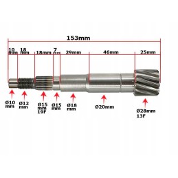 Clutch shaft atv 150 diablo main 157qmj fuxin