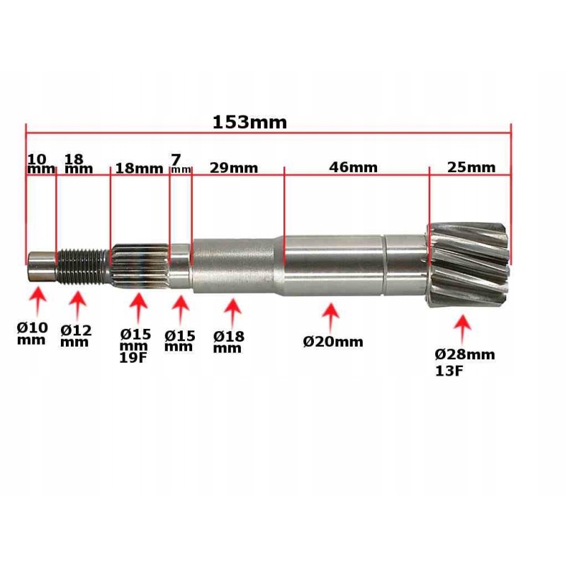 Clutch shaft atv 150 diablo main 157qmj fuxin