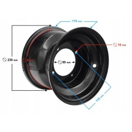 Rear wheel rim 4 holes quad atv 8 inch