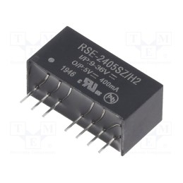 1 pcs x RECOM - RSE-2405SZ/H2 - Converter: DC/DC, 2W, Uin: 9÷36V, Uout: 5VDC, Iout: 400mA, SIP8