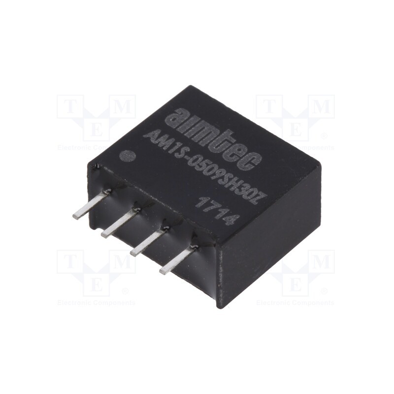 1 pcs x AIMTEC - AM1S-0509SH30Z - Converter: DC/DC, 1W, Uin: 4.5÷5.5V, Uout: 9VDC, Iout: 111mA, SIP4