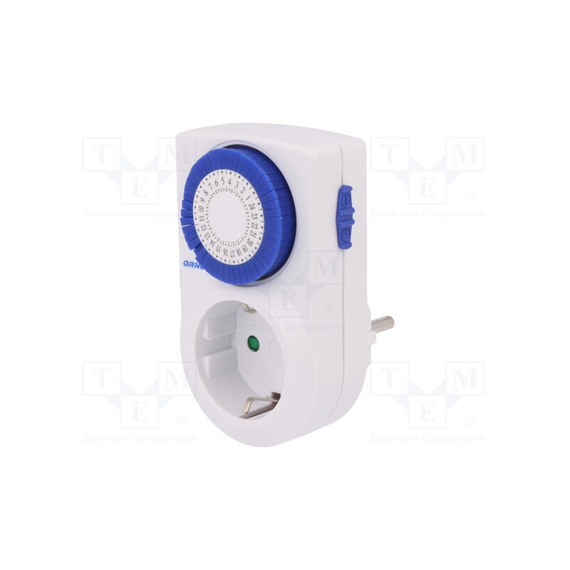 1 pcs x ORNO - OR-PRE-427-SCHUKO - Programmable time switch, 30min÷24h, 230VAC/16A, Usup: 230VAC