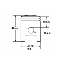 Piston Peugeot Buxy 40 50mm pin 12mm 2 grinds