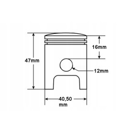 Piston Peugeot Buxy 40 50mm pin 12mm 2 grinds